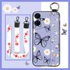 Protective Dirt-resistant Phone Case For Tecno Pova Neo3/LH6N Wrist Strap Phone Holder Oil Painting Anti-dust Silicone