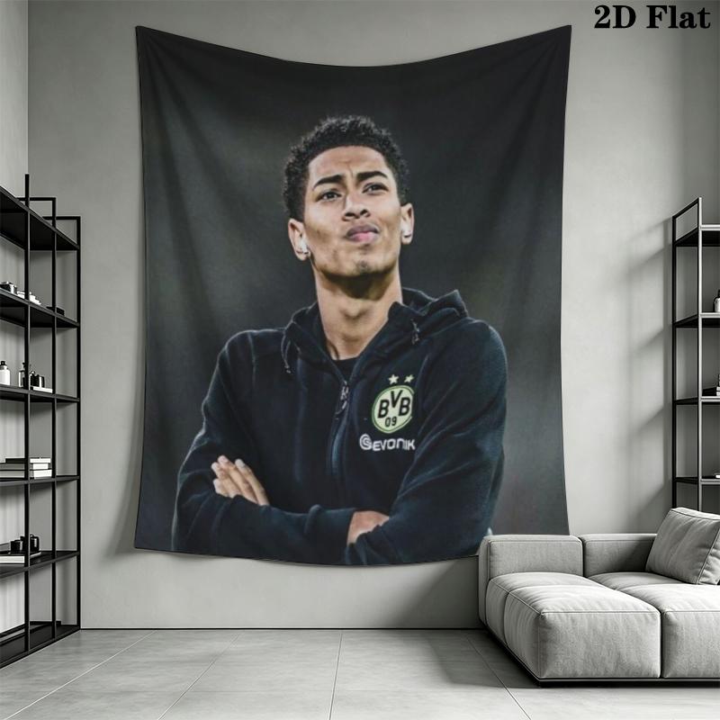 Jude Bellingham Wall Tapestry Aesthetic Wall Hanging Printed Fabric Blanket Decorative Tapestries for Bedroom Living Room Home Decor