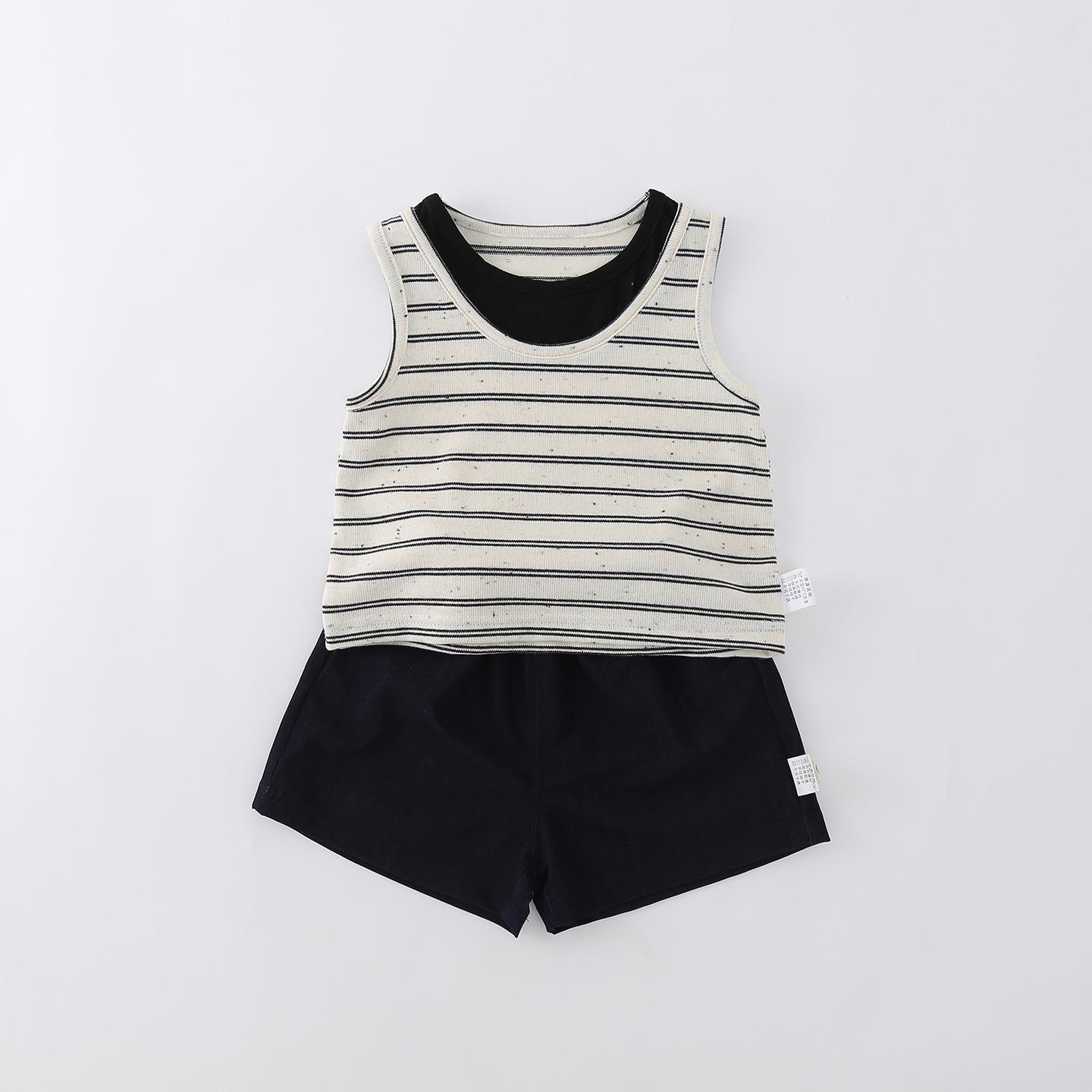 2026 Boys Summer Sleeveless Vest Set - Trendy Cool Two-Piece Outfit 90cm