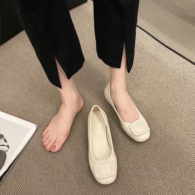 Nowe damskie buty ze skóry naturalnej z płytkim wycięciem na średnim obcasie, buty pojedyncze, okrągły nosek, wszechstronne, na grubym obcasie, ze skóry naturalnej, wszechstronne buty do pracy dla dojeżdżających do pracy