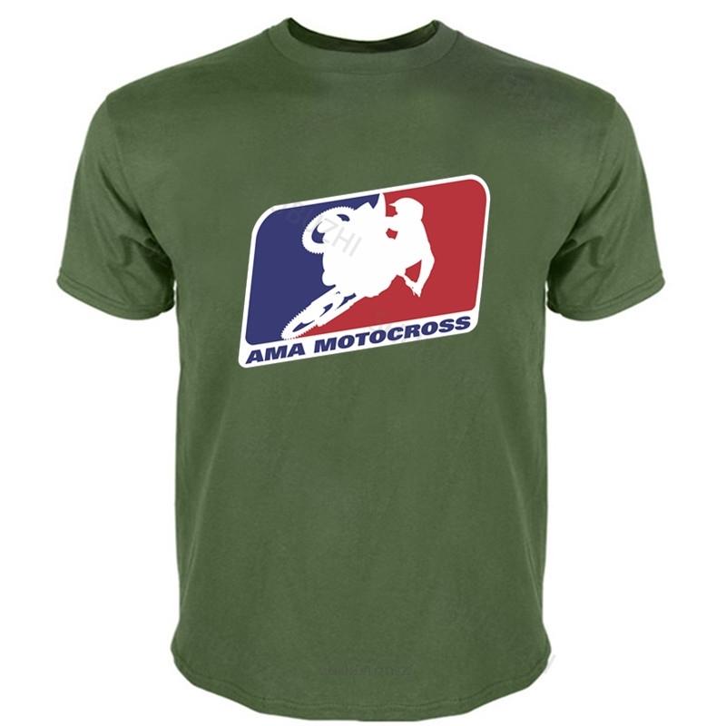 Mens Short Sleeve T Shirt AMA Motocross Superbikes Motorbike Heather Cotton T-shirt Fashion Tee-shirt Male Summer Tops