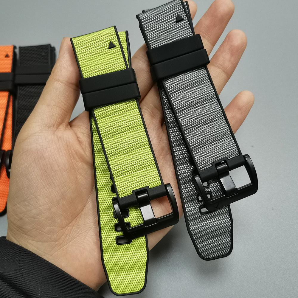 QuickFit 22mm 26mm Leather+Silicone Strap For Garmin Fenix 8 47mm 51mm 7 7X 6 6X 5 5X Plus Enduro 3 Tactix 9 Forerunner 965 955 970 Nylon Band