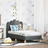Kids Bed Frame with Headboard Dark Grey 70 x 140 cm Fabric