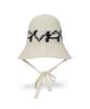 Bajal Va Digital Logo Cozy Knit Bonnet Hat Cream/Black