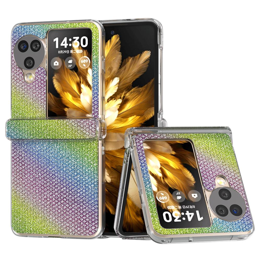 

For Oppo Find N3 Flip 5G Case Diamond Textured PU+PC Phone Cover with Matte Edge Multi-color