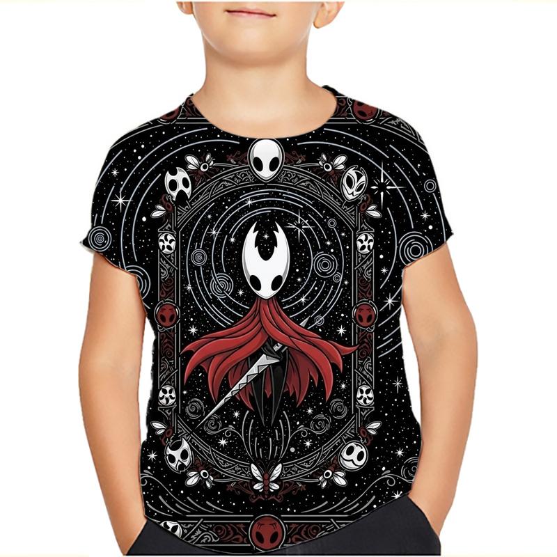 

Hollow Knight 2 T Shirt Silksong Kids 3D Print T-Shirt Hornet Cartoon Graphic Tee Short Sleeve for Boys Girls kids-100(3T) белый
