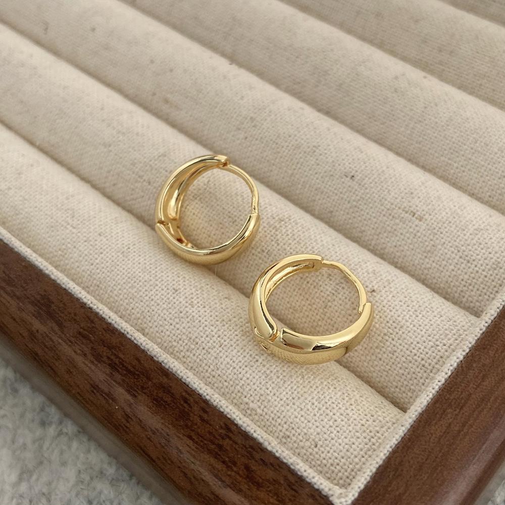 Minimalistische 2024 Gold Creolen - Neue Trendige Nischen High-End Cold Style Ohrklemmen