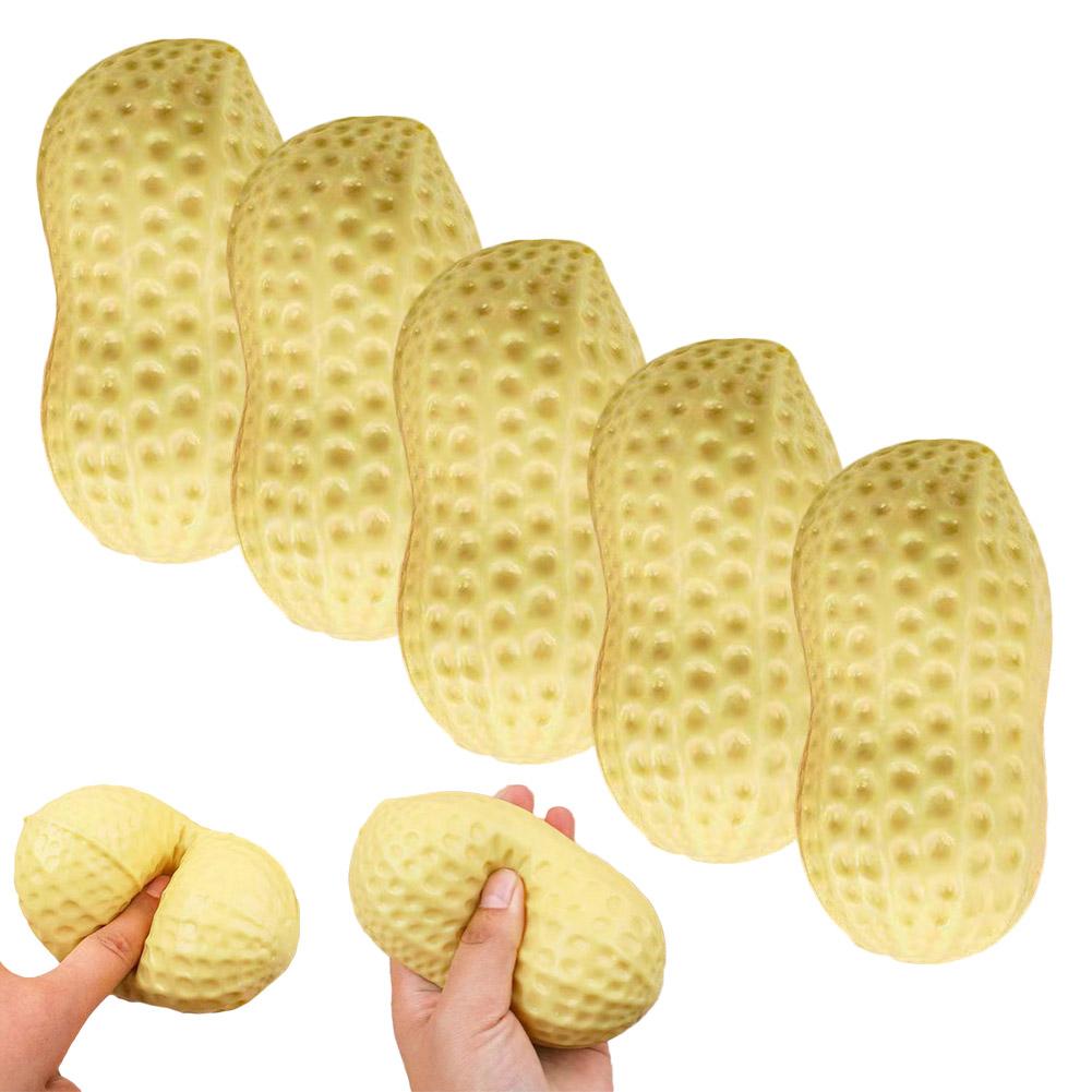 Jouet anti-stress simulant une cacahuète, Jouet pour soulager le stress, Jouet de décompression doux, Jouet à presser Fidget, Cadeaux pour fêtes