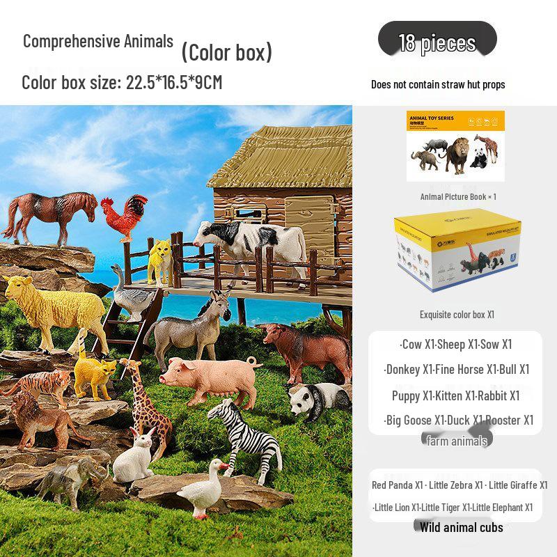 Playhouse Simulation Animal Model Toys for Early Education, Ages 1-3+ - Ideal Birthday Gift for Boys and Girls.