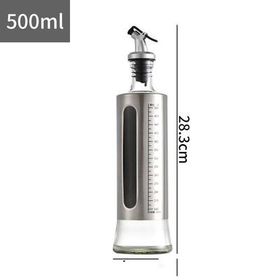 Ruhan Stainless Steel & Glass Oil & Vinegar Dispenser Set, 500ml (9-Pack)