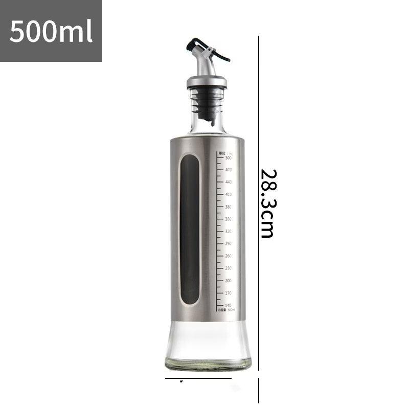 Ruhan Stainless Steel & Glass Oil & Vinegar Dispenser Set, 500ml (9-Pack)