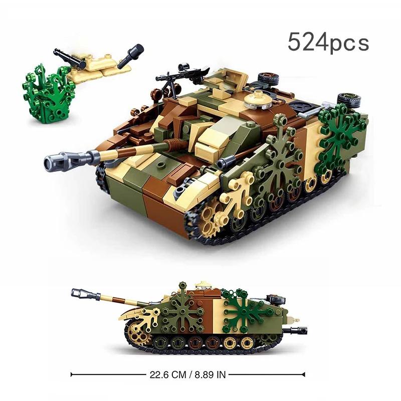 Military Vehicles Tank Sets SWAT Army City Police T34 Model Building Blocks DIY Brick Kids Toys Classic World War II WW2