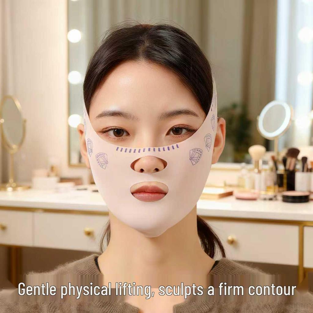 V-Linien Lifting Gesichtsbandage: Atmungsaktive elastische Maske zum Formen, für Nasolabialfalten und zur Unterstützung des Doppelkinns.