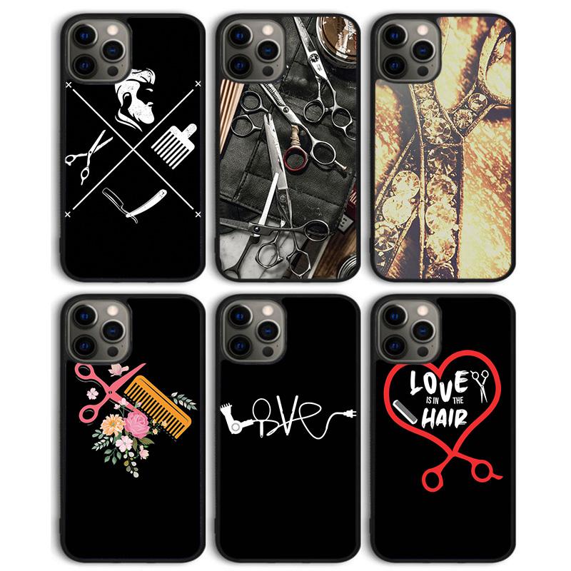 Hair Stylist Scissors Phone Case Back Cover For iPhone 17 Air 16 15 14 Plus 11 Pro Max 13 Pro Max 12 Max Coque