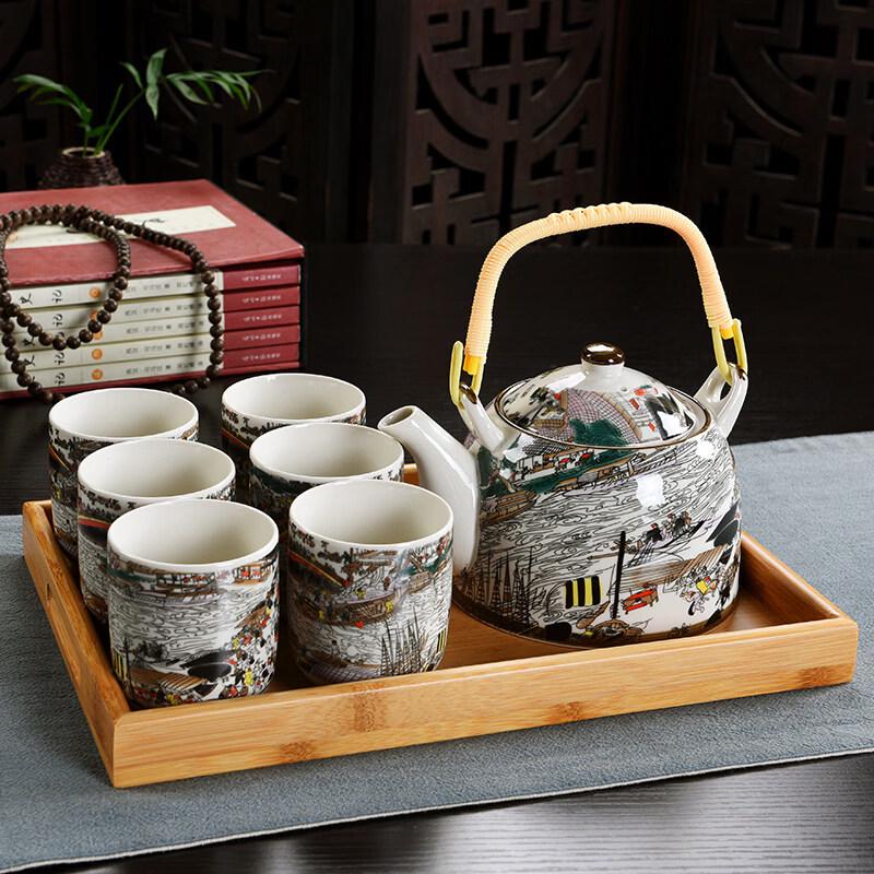 ZISIZ Ретро Сине-белый керамический заварочный чайник с ситечком