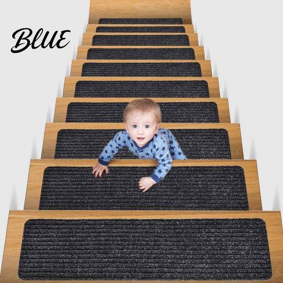 Self-adhesive Stair Treads Runners Rug Carpet Mat Steps Non-Slip for Wooden Safety Residue-free Self-Adhesive Indoor