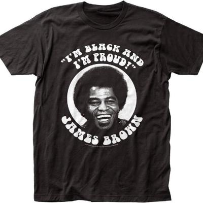 Impact James Brown Black and Proud T-shirt ajusté en jersey Noir