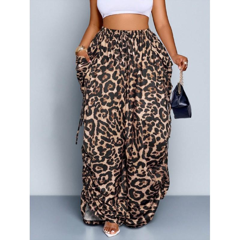 Womens High Waist Loose Drawstring Lantern Pants Casual Trousers