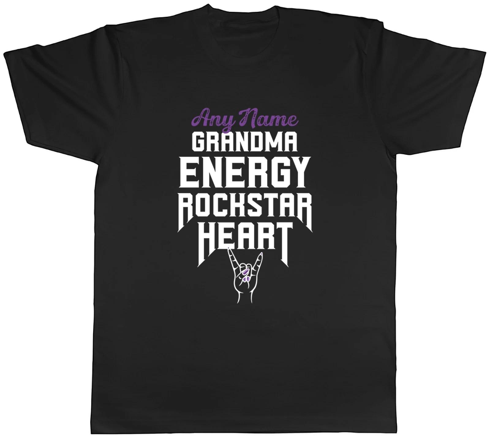 Personalised Grandma Rockstar Heart Mens T-Shirt Tee Gift Top XXL