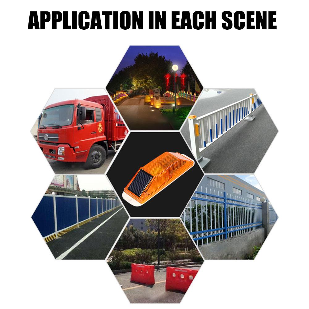 1 Stück Auto-Solar-Warnleuchte, rotes und gelbes Leitplankenzaun, reflektierender Cursor, Nachtblitz, Solar-Umrisslicht