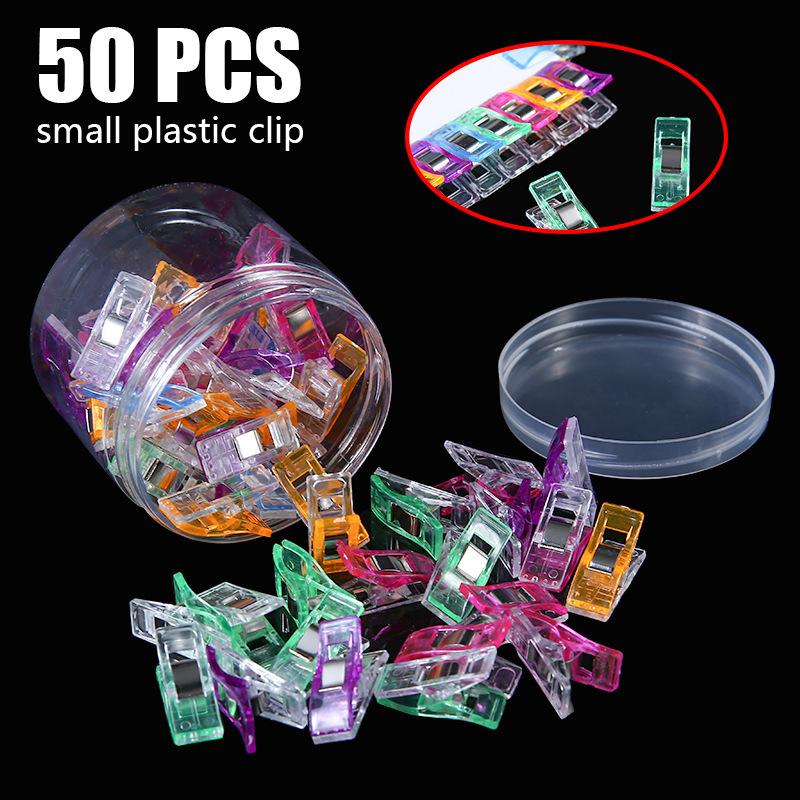 

50-Pack Sewing Clips with Stainless Steel Springs - Assorted Colors, Ideal for Quilting, Bookbinding & Craft Projects 50pcs