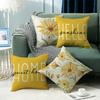Plant Flower Letter Print Pillow Sofa Cushion Cover Car Waist Protector Bedside Cushion Cover Cartoon Nordic Pillow Cover