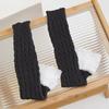 Aesthetic Elegant Layered Ruffled Lace Trim Leg Warmer for Women Japanese Cable Knit Leg Sleeve Covers Knee Length Socks