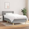 Vidaxl Letto Continentale Con Materasso, Grigio Chiaro, Tessuto, 80X200 Cm