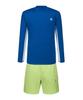 Lenomasuyeongbog Men'S Color Block Relaxed Fit Rash Guard Set Blue Rn-Ms2G924-Bu