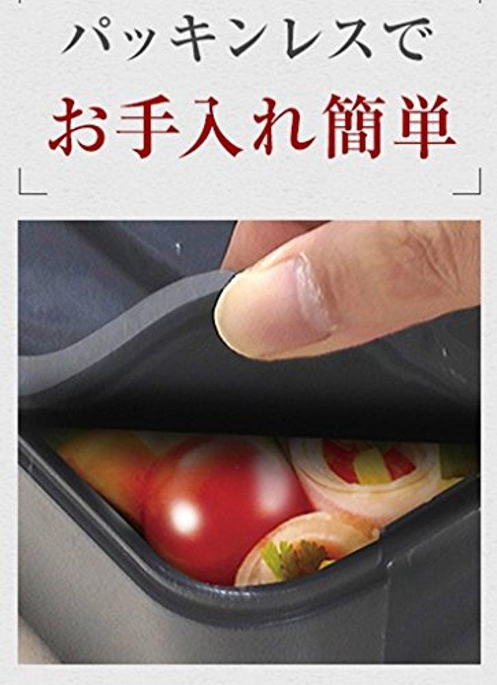 Asvel Lantus FL Lunch Box with Two-Tier Back, Silver, SS-T640