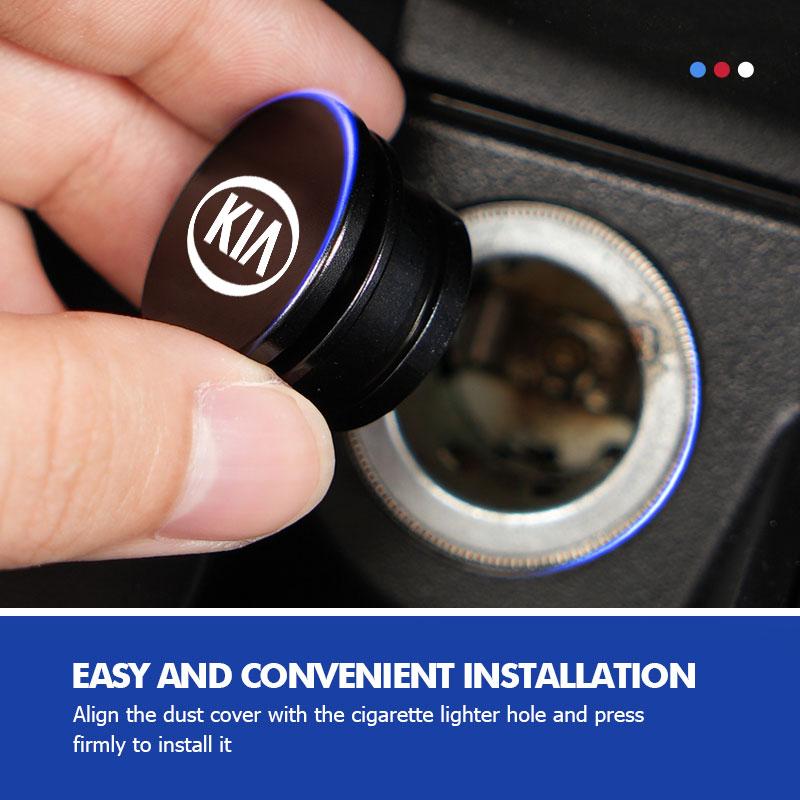 Car Logo Cigarette Lighter Dust Proof Plug Cover Cigarette Lighter Button For KIA K5 K2 Rio Optima Sportage Venga Sorento Stonic pzce30