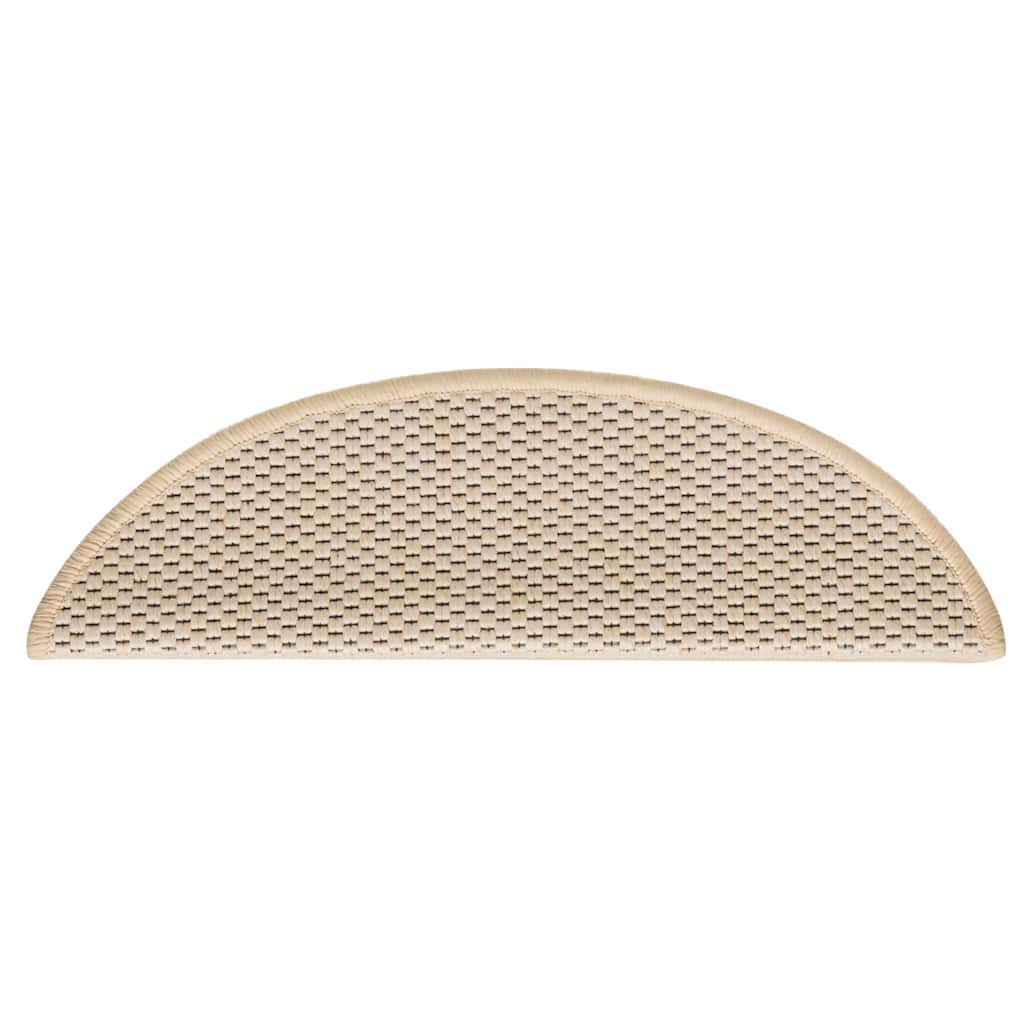 Self Adhesive Stair Treads Sisal Look 15 pcs 56 x 17 x 3 cm Berber