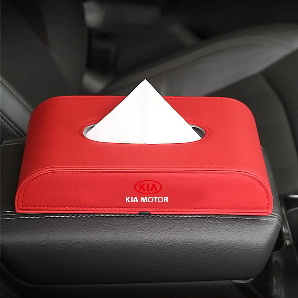 2026 Hot Car Sticker New 3D Leather Tissue Box Drawer Desktop Kitchen Napkin Storage Boxes For KIA Sportage Ceed Sorento Cerato 