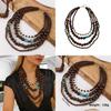 Melad Style Multilayer Wooden Beaded Necklace For Women And Men
