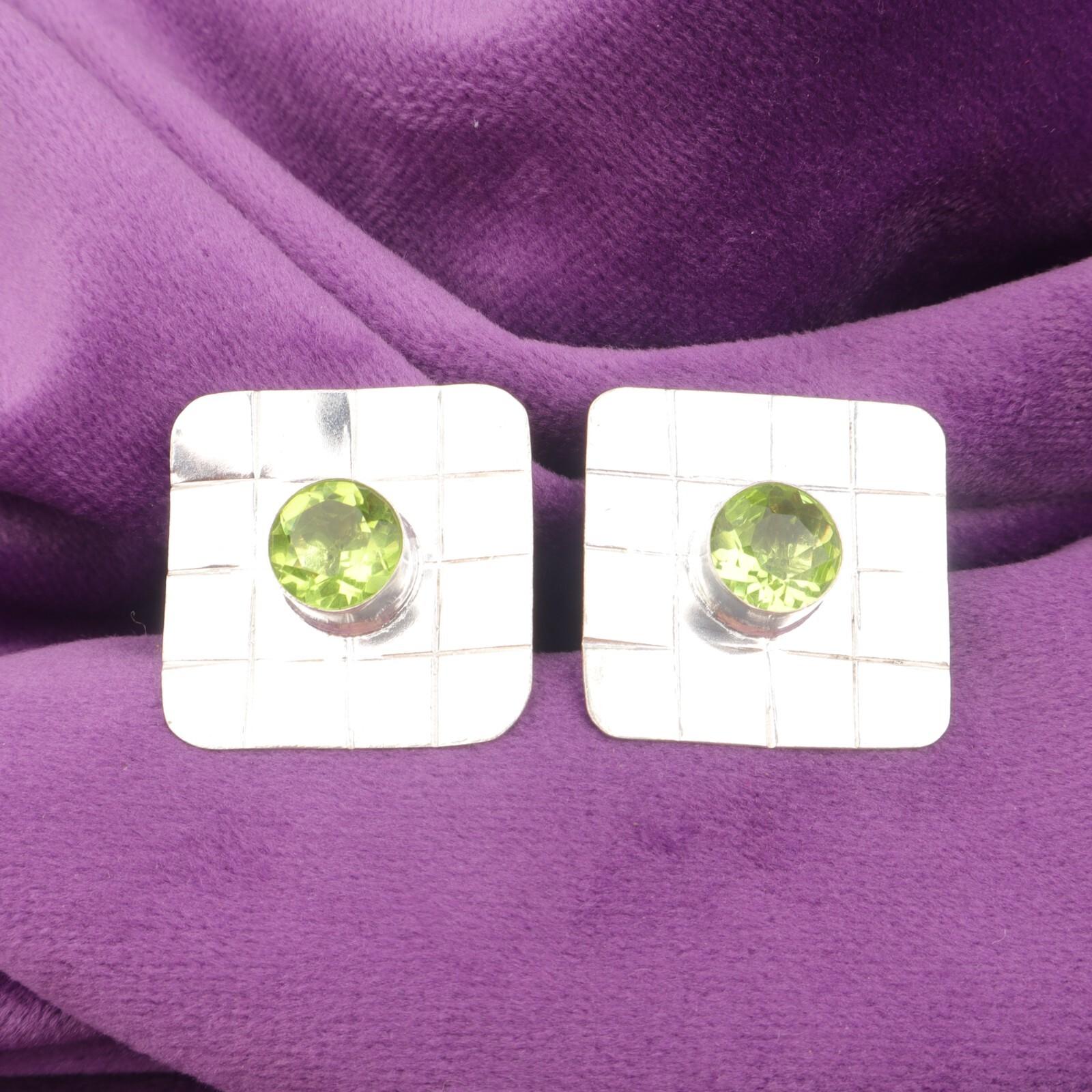 

Натуральный Перидот 925 Стерлинговое Серебро Пусеты Модные Подарок на День Рождения Новые Серьги EE-146-19