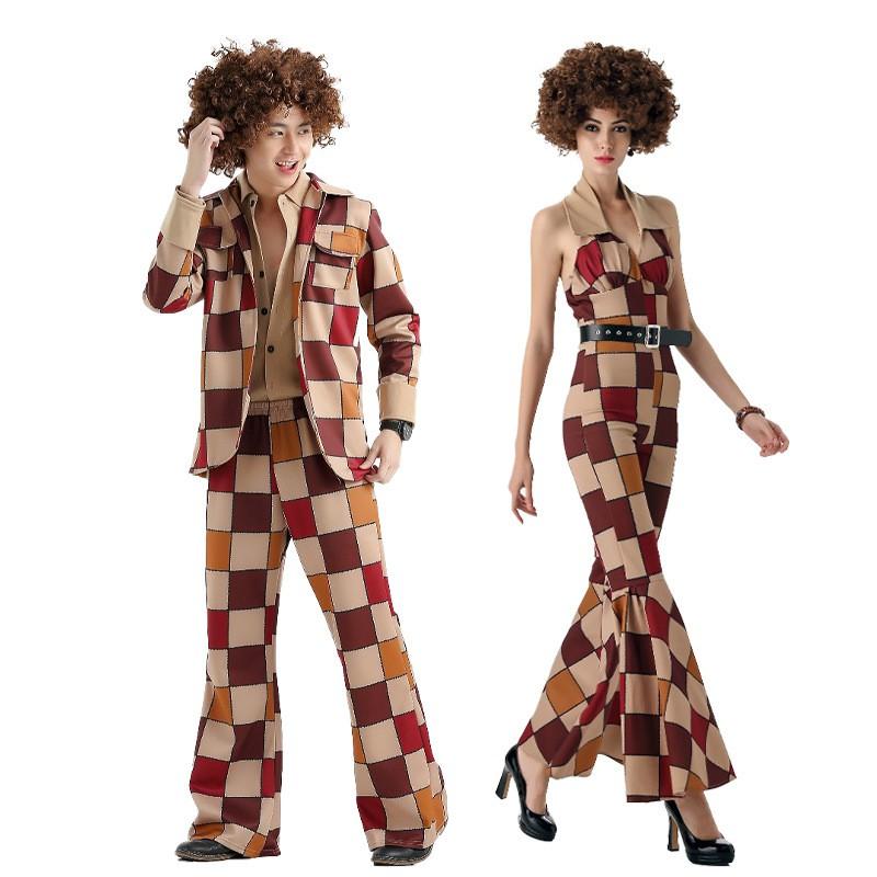 70s Retro Disco Costume Halloween Couples Party Stage Performance