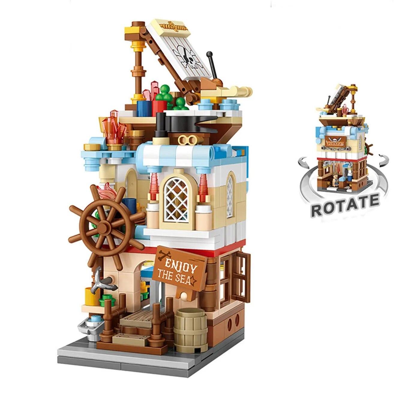 

Грибной дом, строительные блоки и волшебная комната, игрушечные кирпичи, милый подарок на День Благодарения, Рождество, Хэллоуин, украшение