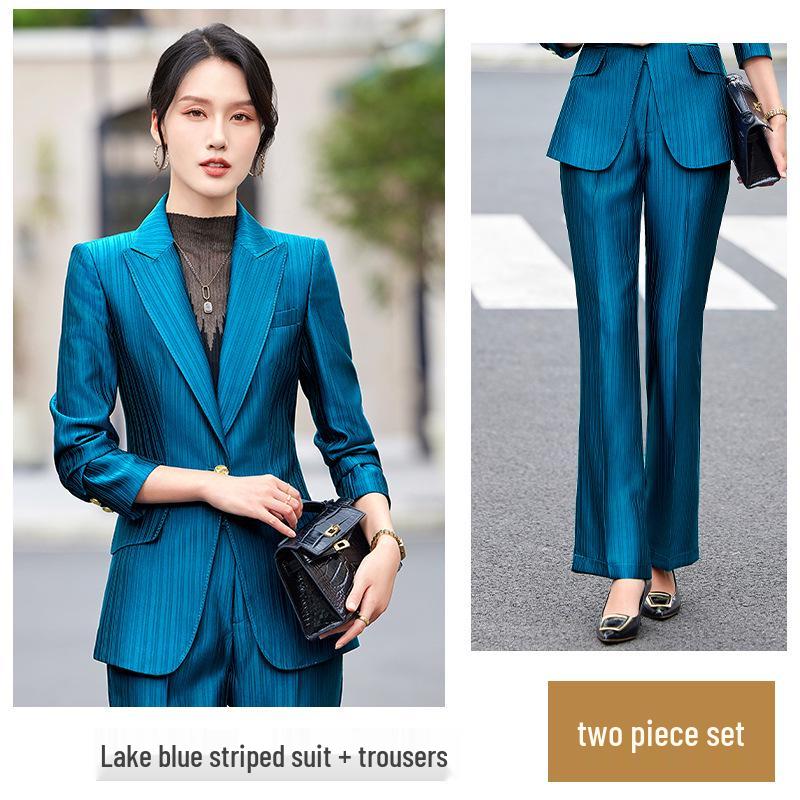 Zihong High-End Acetate Satin Striped Suit Jacket 2024 - Spring/Autumn Goddess Workwear.