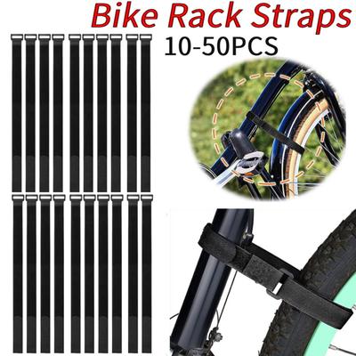 10 UNIDADES Tiras Estabilizadoras para Roda de Bicicleta Tiras de Amarração Ajustáveis para Rack de Bicicleta Acessórios de Bicicleta Reutilizáveis para Transporte de Bicicletas