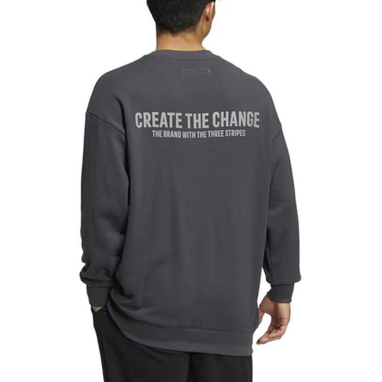 adidas Sweatshirts Men's Gray Crew Neck Moderate Regular HZ7018