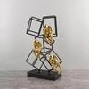 Minimally Abstract Metal Frame, Thinker, Character Art Decoration, Decoration, Living Room Sculpture, Home Decoration