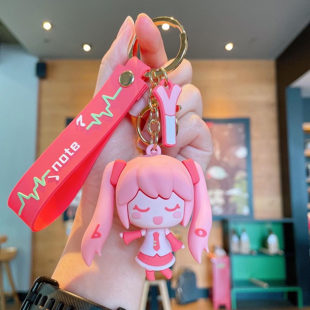 Hatsune Miku Anime Figur Puppe Autoschlüsselanhänger - Niedliches Mädchen Schlüsselanhänger Anhänger Paar Passende Tasche Schlüsselanhänger Geburtstagsgeschenk