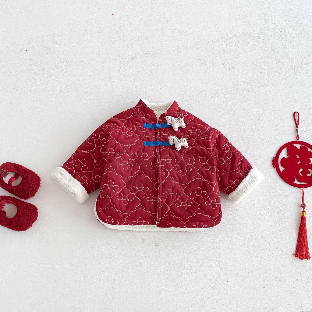Gesteppte Weste für Kinder zum Chinesischen Neujahr 2025 - Winter-Baumwolljacke für Jungen