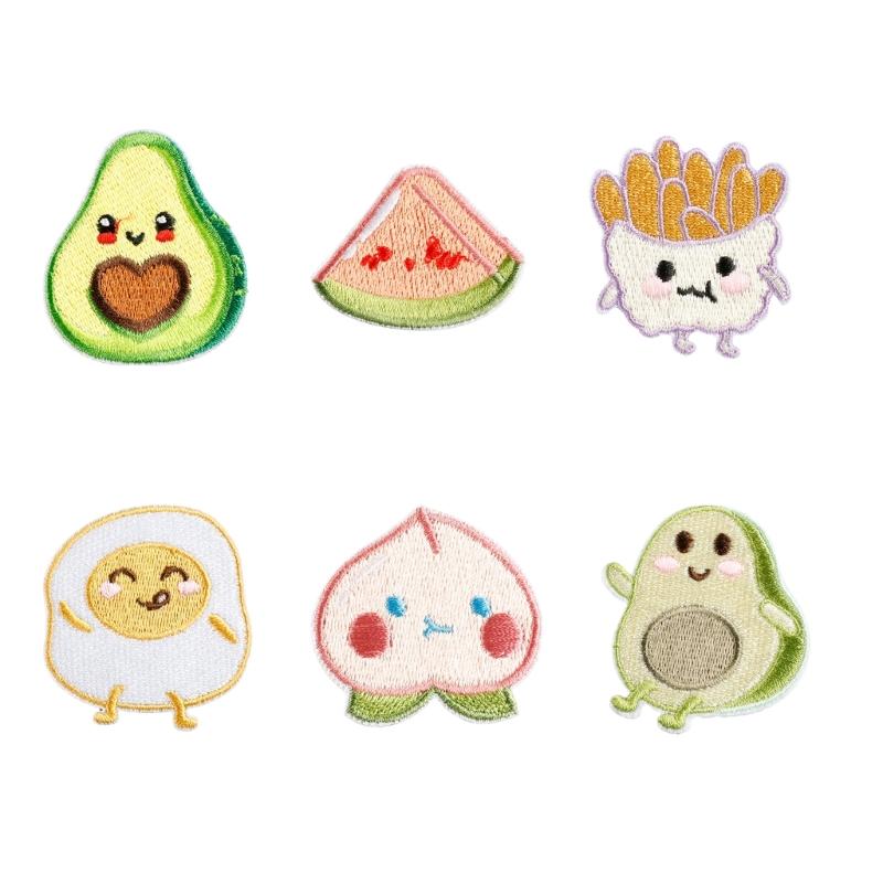 

6 Pcs Peach Sew On/Iron On Patches French Fries Embroidered Patches Sewing Patches Applique for Backpacks Decorations 1