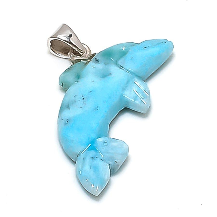 

Natural Larimar Gemstone Handmade 925 Sterling Silver Jewelry Pendant 0.99 T5F19
