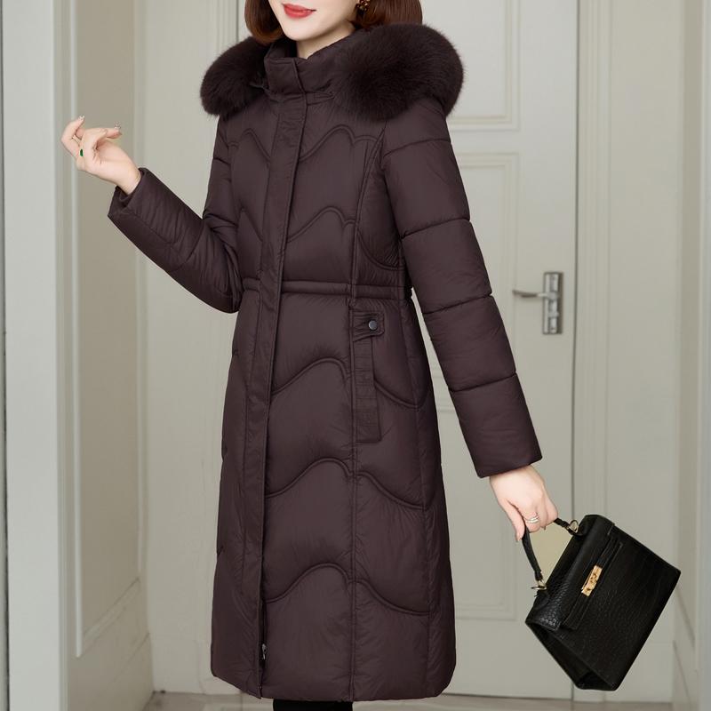 Winter Women's Jackets Hooded Loose Thick Warm Long Parkas Middle Age Female Coat