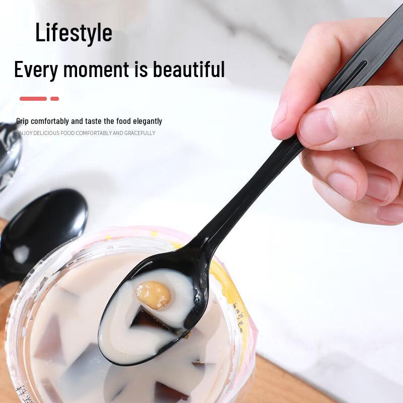 ZISIZ Disposable Plastic Long Handle Spoons