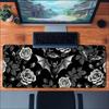 Vintage Black White Bat Floral Gothic Art Large Desk Mouse Pad Non Slip Rubber Keyboard Mat For Office Laptop Gaming Setup