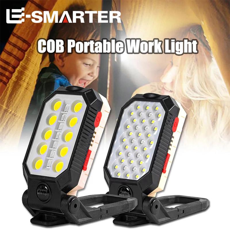 ESMARTER COB Portable Work Light USB Rechargeable Emergency Repair Light Mobile Light Source Flashlight 3