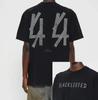 Stylisches Schwarzes Oversized Baumwoll-T-Shirt von 44 Label Group mit Roter 44 und Doping Kontrolle Aufdruck T-Shirt